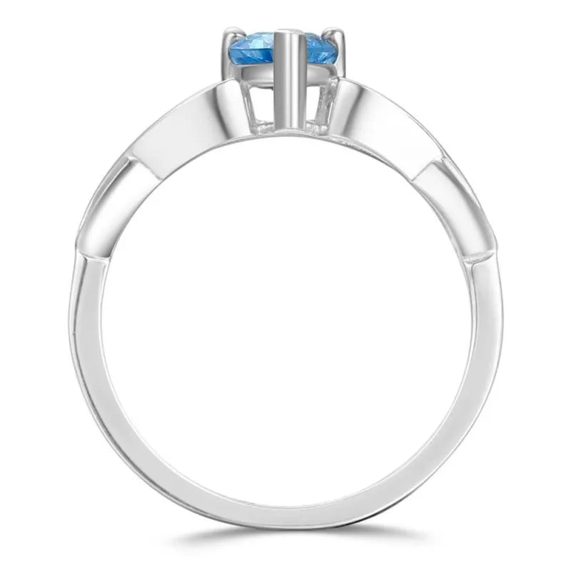 Personalized Heart Birthstone Promise Ring Silver Ring Valentines Gift