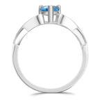 Personalized Heart Birthstone Promise Ring Silver Ring Valentines Gift