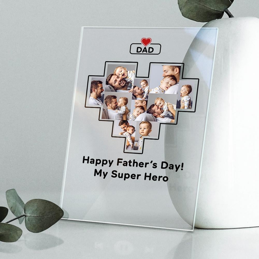 father s day gift custom photo plaque personalized glass nightlight custom gift for dad personalized gift
