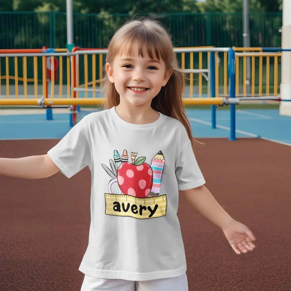 shirt gift for daughter personalized back to school close up