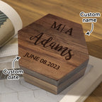 personalized six styles customized hexagon wooden jewelry box wedding display