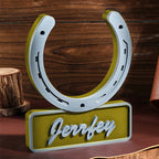 Personalized 3D Horseshoe-shaped Stable Door Name Plate Gift for Horse Lovers Farmers