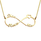 Heart Shape Custom Three Names Infinity Necklace 925 Sterling Silver