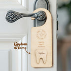 Personalized Wooden Tooth Fairy Door Hanger Teeth Holder Pick Up Box Home Decoration Gift for Kids