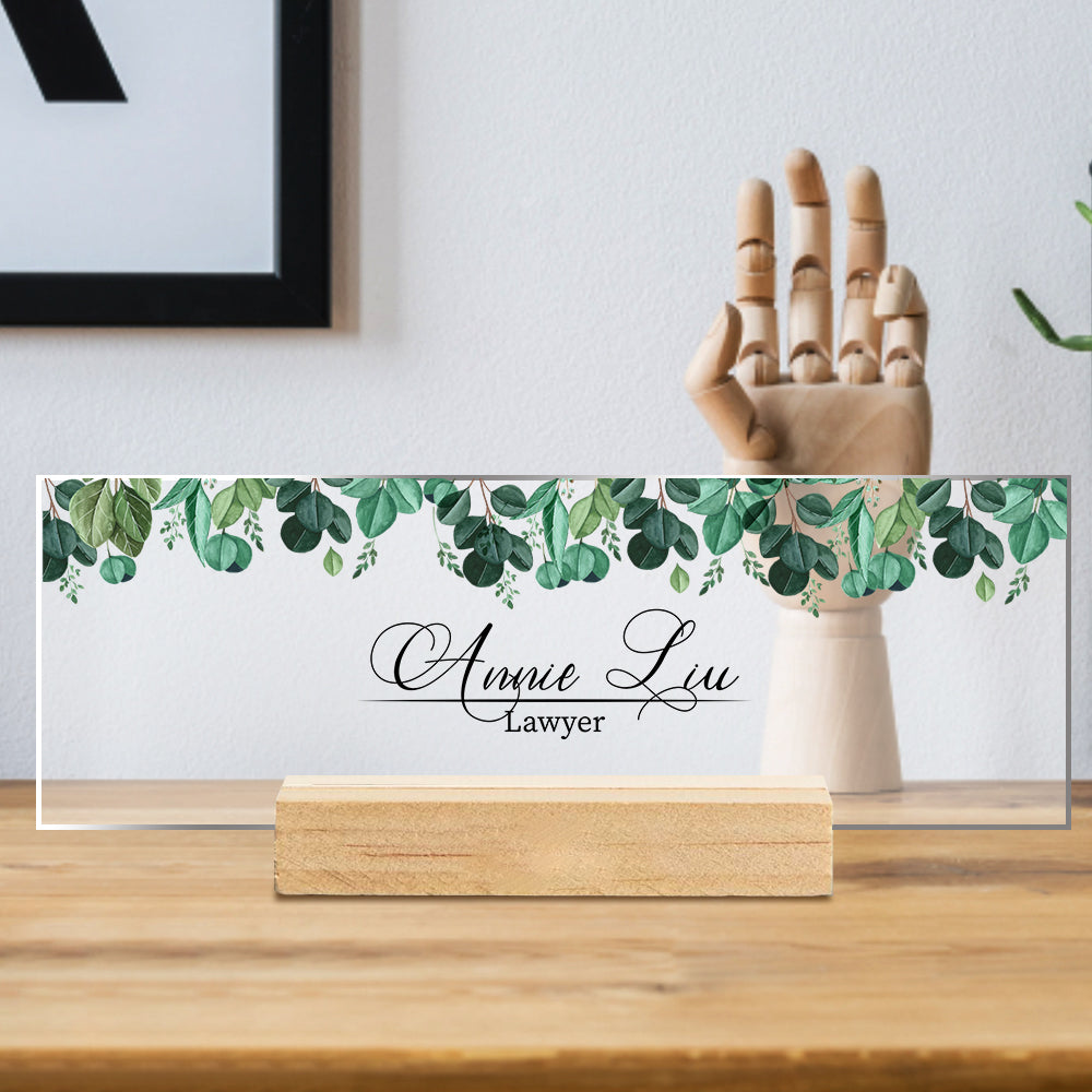 Personalized Acrylic Name Plate Office Desk Sign Position Plaque