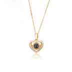 gifts for wife Carry My Love Near Your Heart - Diamond Heart Projection Necklace, Custom Photo Jewelry, Romantic Everyday Wea