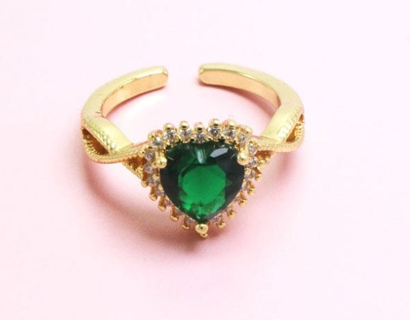 Heart Diamond Open Ring Copper