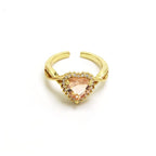 Heart Diamond Open Ring Copper