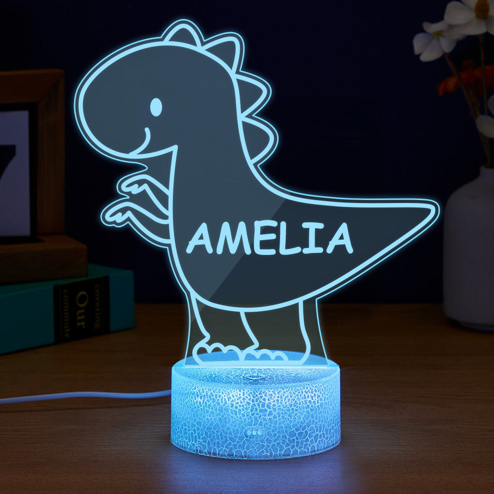 Personalized Name Dinosaur Acrylic Night Light