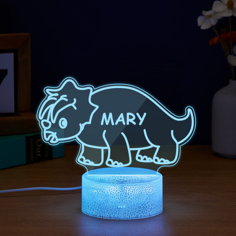 Personalized Name Dinosaur Acrylic Night Light