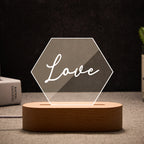 Personalized Hexagonal Acrylic Night Light with Name