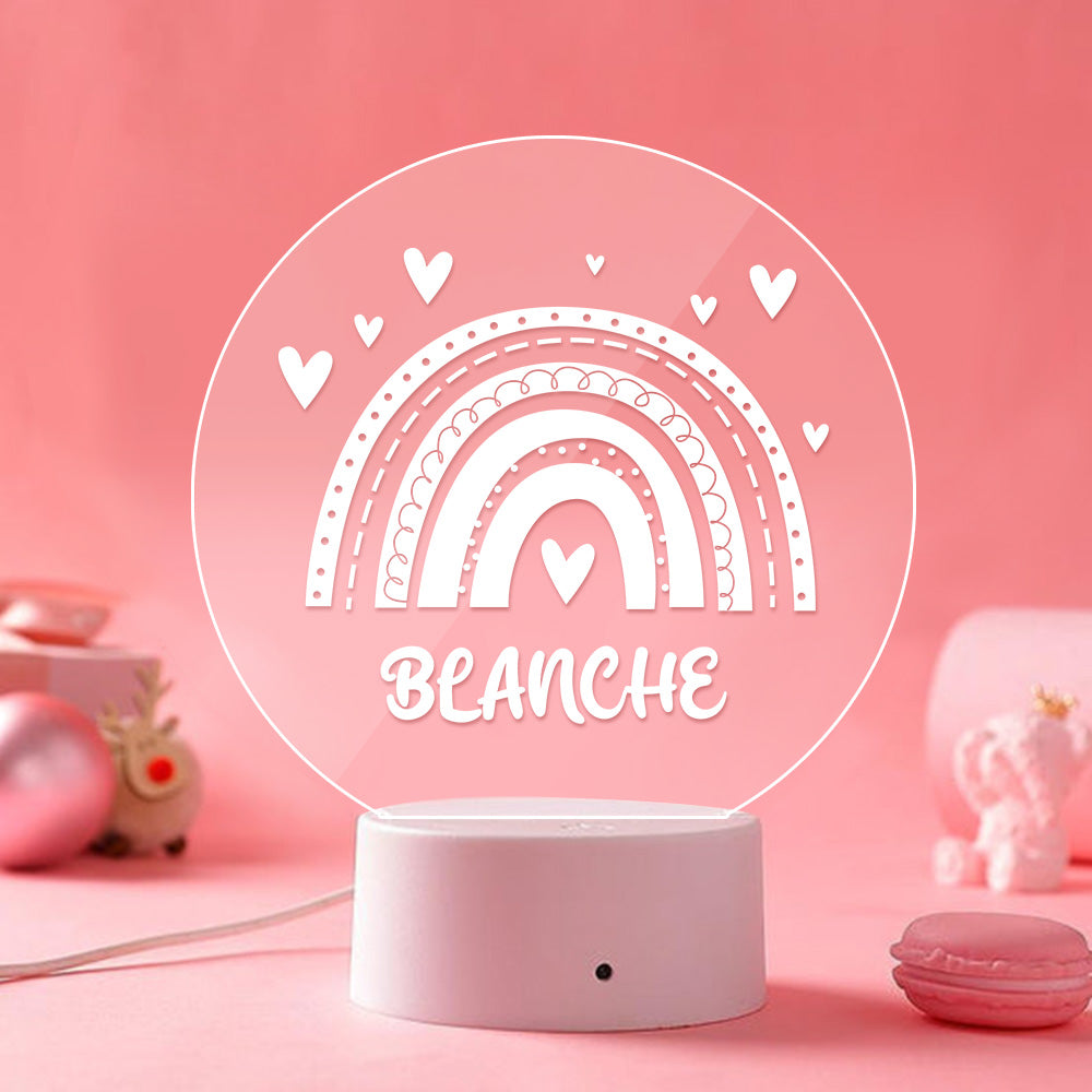 Personalized Rainbow Baby Nursery Room Night Light with Name