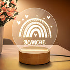 Personalized Rainbow Baby Nursery Room Night Light with Name