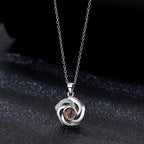 gifts for wife 925 Silver Necklace Personalized Flower Projection Photo Necklace detail 5