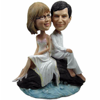 custom bobble head bring joy desk personalized bobblehead wedding couple near beach front view