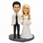 custom forever starts us wedding couple bobblehead engraved keepsake detail view