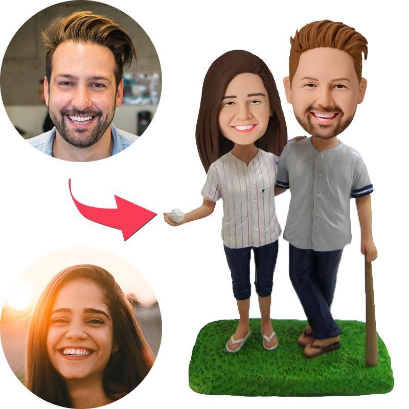 custom bobble head make memories stand tall handcrafted desk display athlete baseball front view
