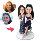 custom bobble head keepsake full character personalized mini figure wedding couple love front view