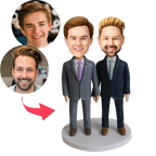 custom bobble head keepsake full character bobblehead keepsake wedding couple two hearts front view