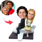 custom bobble head fun tribute someone special personalized mini figure wedding couple front view