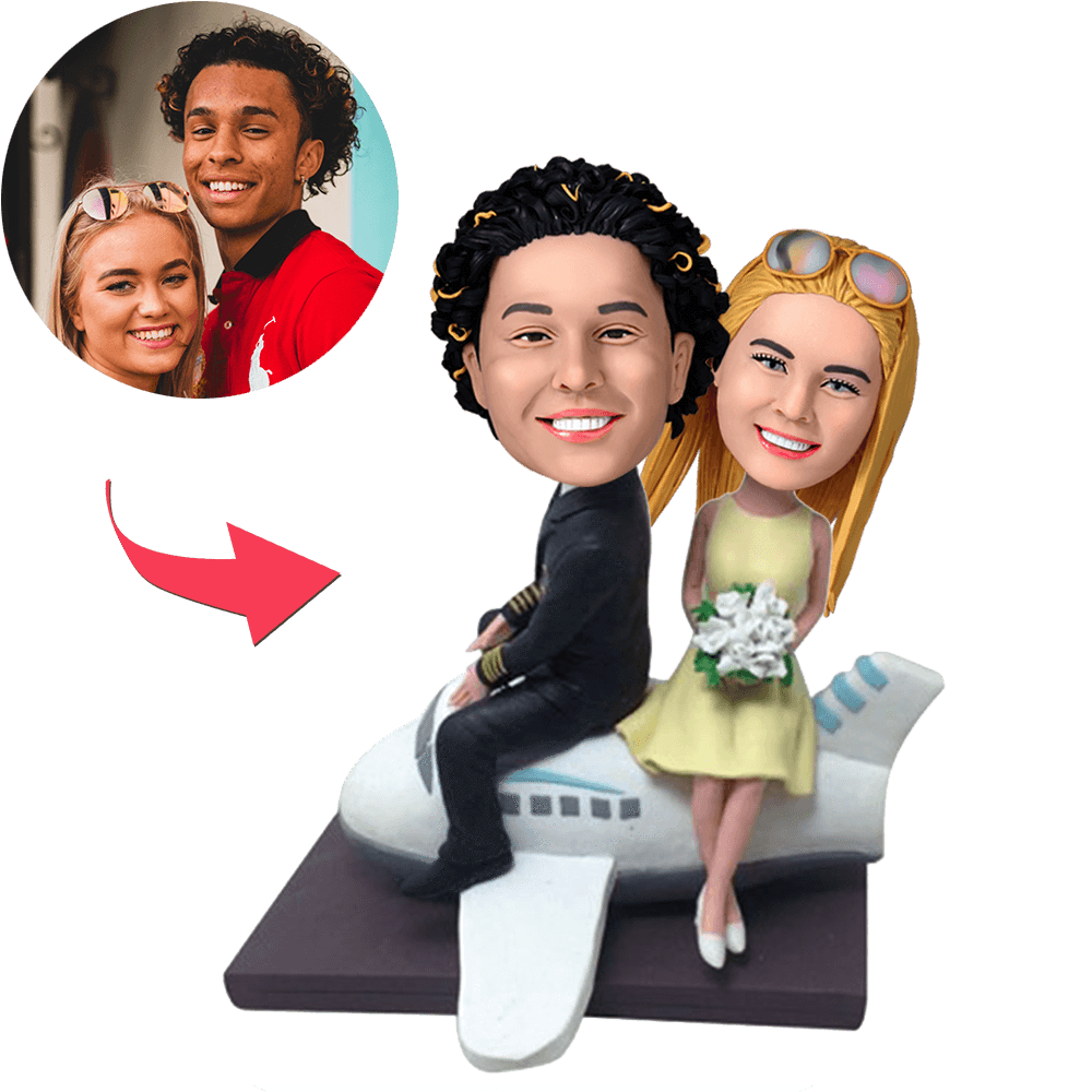custom bobble head fun tribute someone special personalized mini figure wedding couple front view