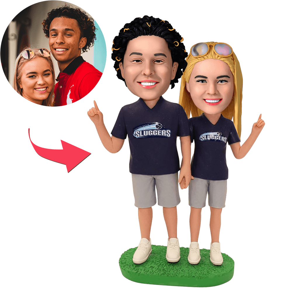 custom bobble head keepsake full character handcrafted desk display athlete football fans front view