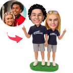 custom bobble head keepsake full character handcrafted desk display athlete football fans front view