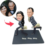 custom bobble head bring joy desk personalized bobblehead wedding couple funny robbers front view