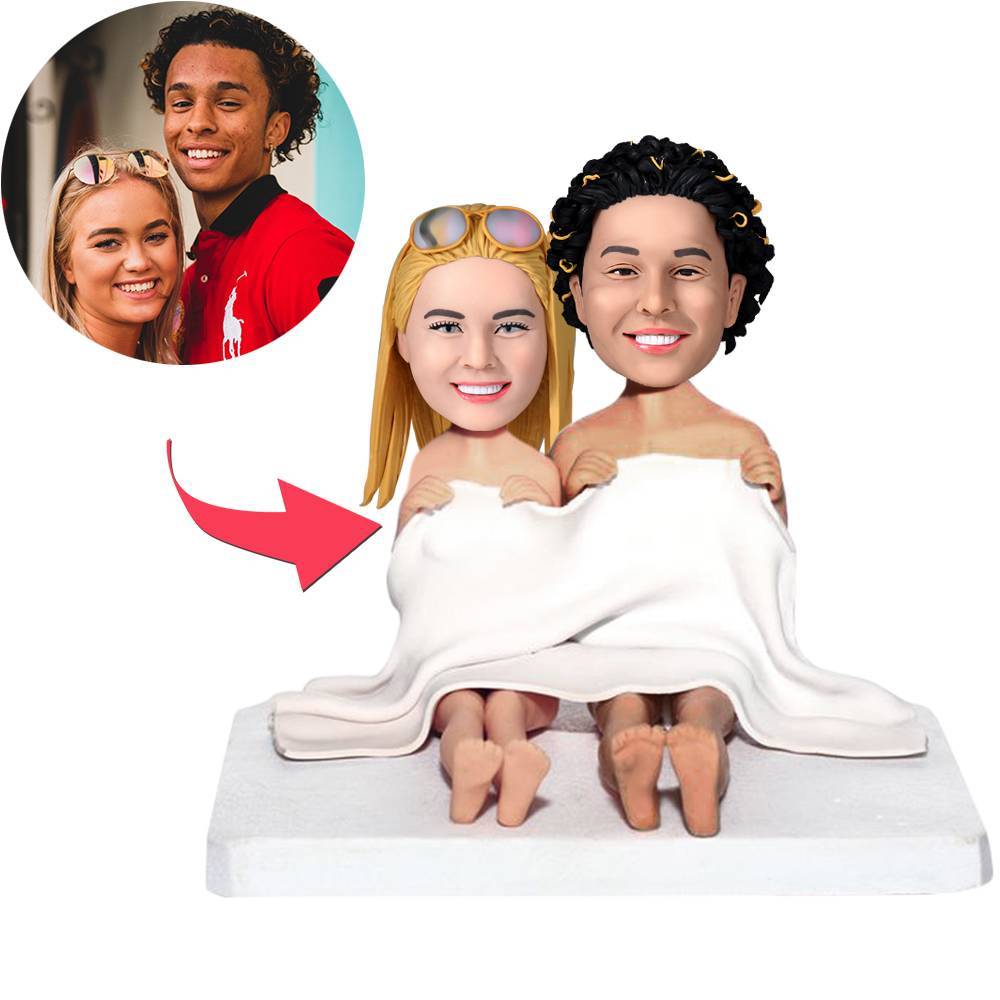 custom bobble head give that nods love personalized mini figure wedding couple front view