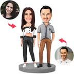 custom bobble head turn personality into art personalized mini figure wedding couple front view