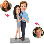 custom bobble head give that nods love personalized bobblehead wedding couple happy front view