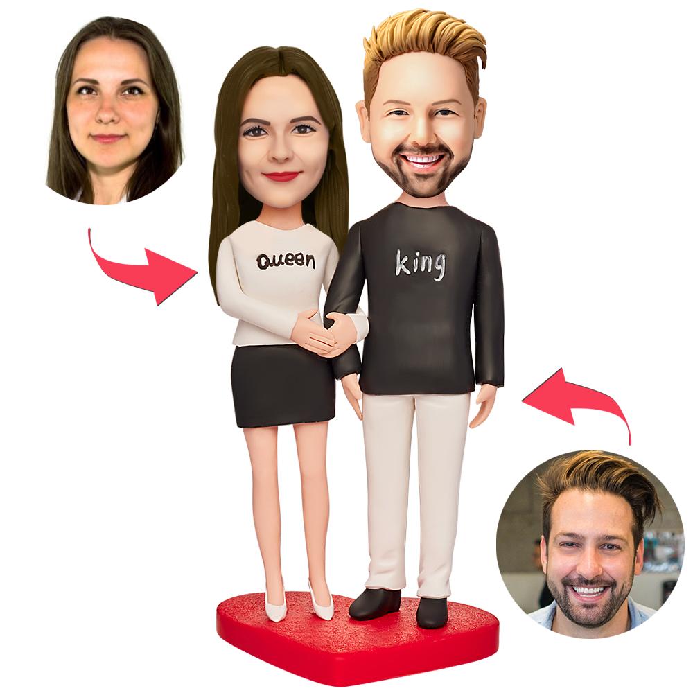 custom bobble head fun tribute someone special personalized mini figure wedding couple front view
