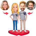 custom bobble head make memories stand tall personalized mini figure wedding couple front view
