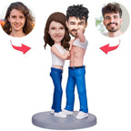 custom bobble head make memories stand tall figurine wedding couple come baby front view