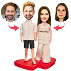 custom bobble head capture moment miniature personalized mini figure wedding couple romantic front view
