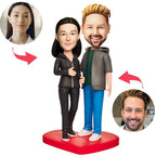 custom bobble head celebrate every smile personalized bobblehead athlete couple sportswear bobbleheads front view