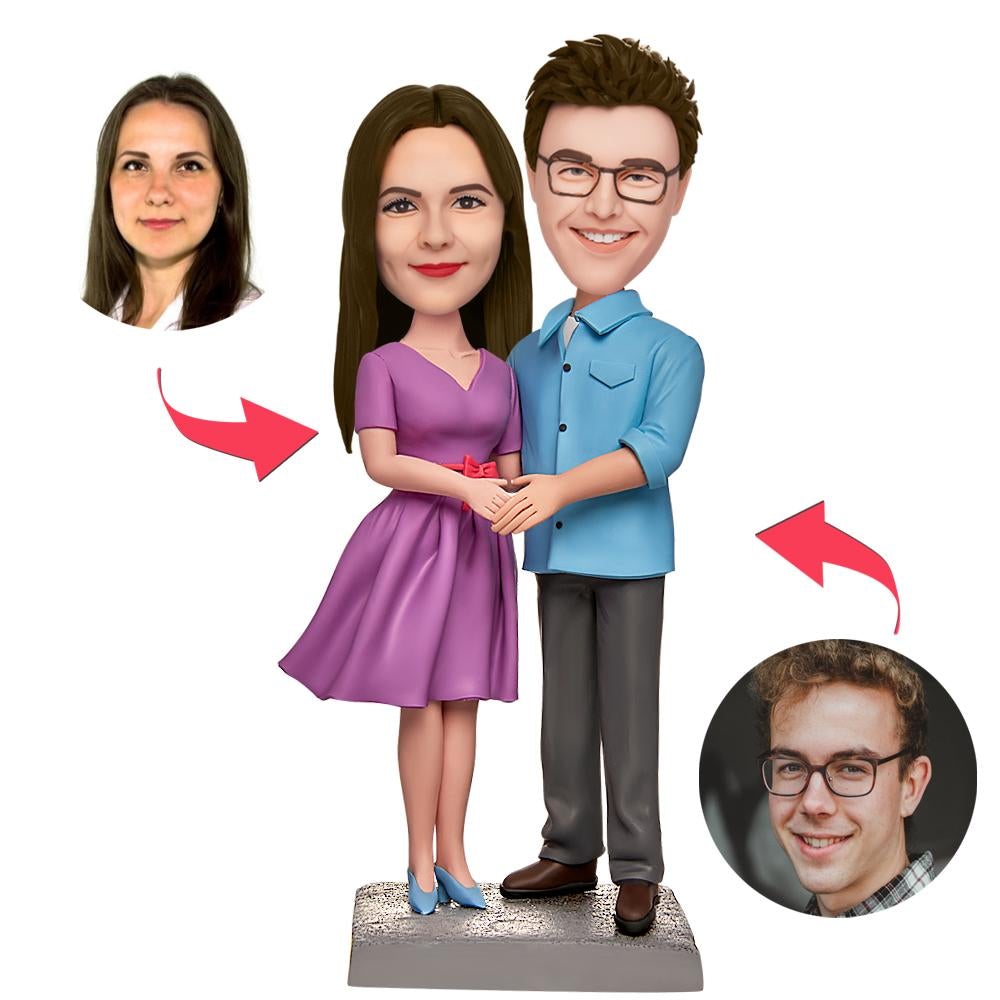 custom bobble head give that nods love bobblehead keepsake wedding couple couple front view