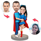 custom bobble head bring joy desk personalized bobblehead wedding couple superman couples front view