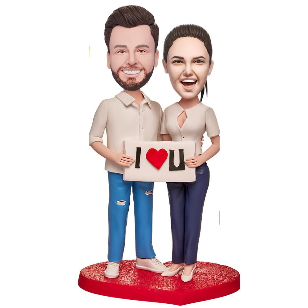 custom bobble head give that nods love personalized bobblehead wedding couple couple front view