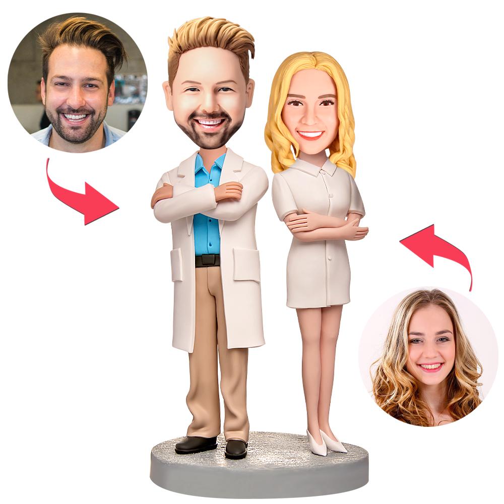 personalized doctor and nurse bobblehead custom engraved keepsake