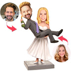 custom bobble head give that nods love figurine character lady is holding front view