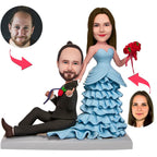 custom bobble head turn personality into art personalized bobblehead wedding couple funny front view