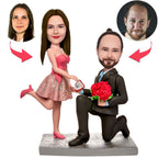 custom bobble head keepsake full character handcrafted desk display wedding couple couple front view