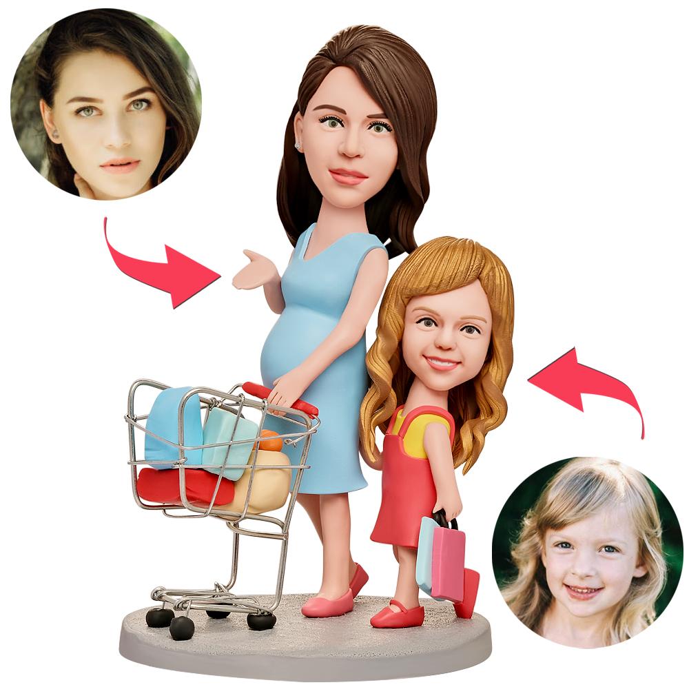 custom bobble head turn personality into art personalized bobblehead family keepsake pregnant front view