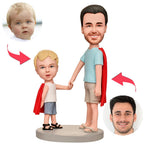 custom bobble head fun tribute someone special personalized mini figure superhero style front view