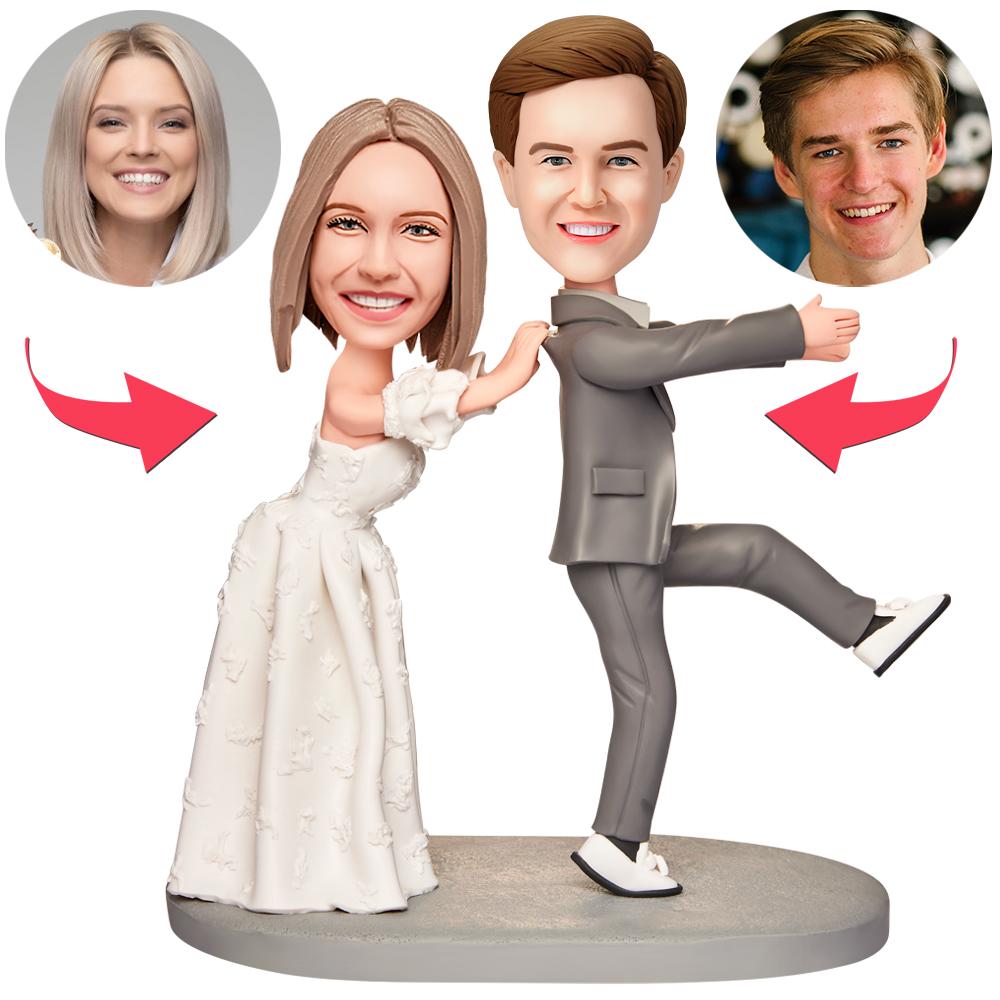 personalized wedding bridegroom don t run bobblehead engraved text display