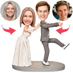 personalized wedding bridegroom don t run bobblehead engraved text display