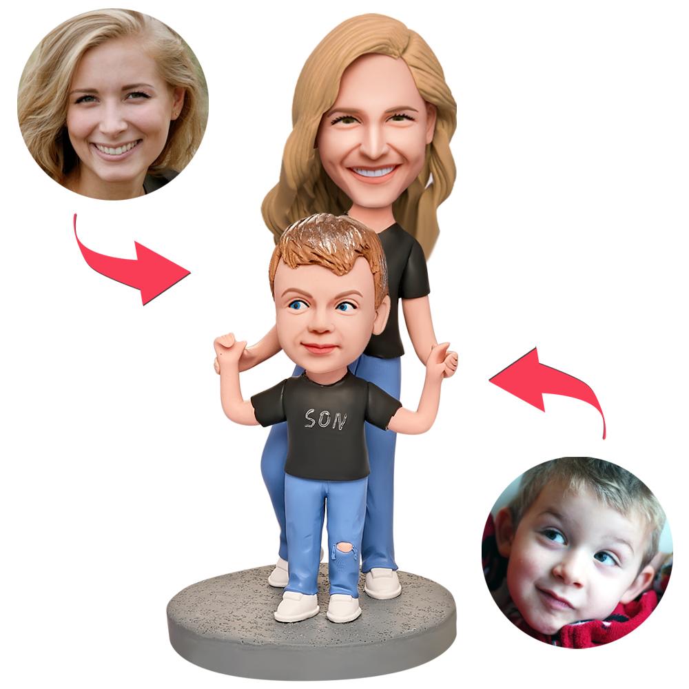 custom bobble head turn personality into art personalized bobblehead family keepsake mother front view
