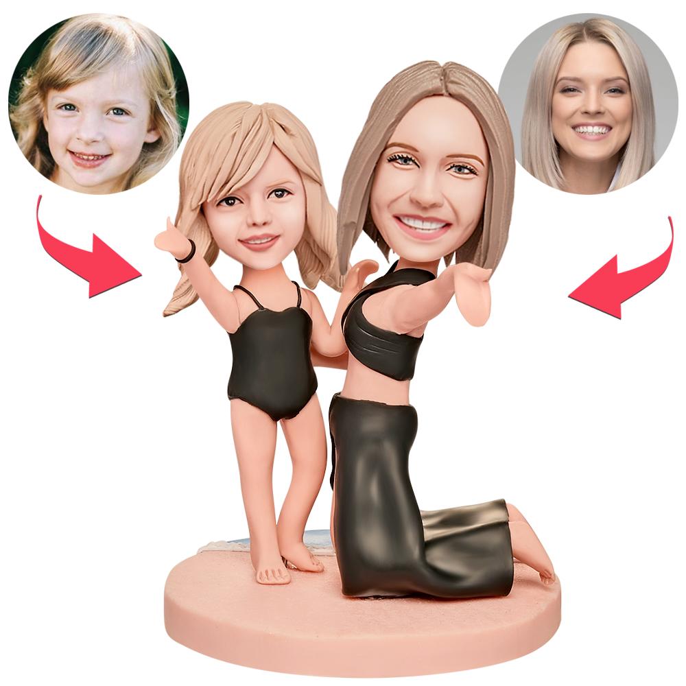 custom bobble head capture moment miniature personalized mini figure business man mother front view