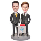 custom bobble head bring joy desk personalized mini figure business man father front view